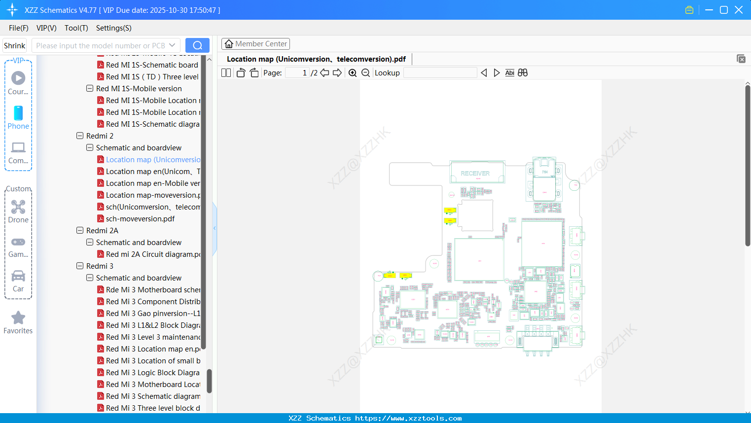 Xiaomi Redmi Location Map (Unicomversion、telecomversion)